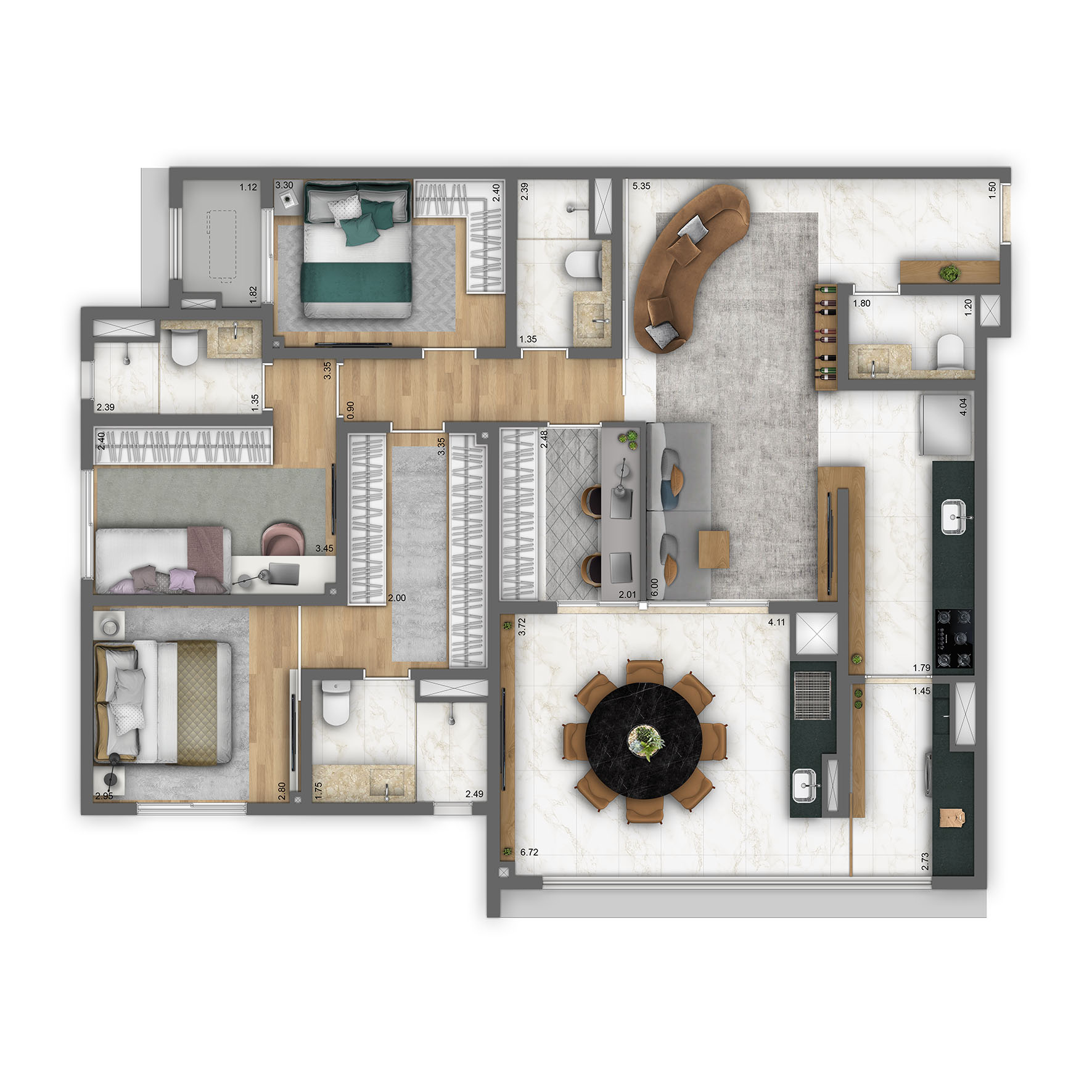120 m² (4 dorms)